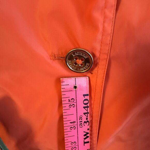 Lauren Ralph Lauren Fidajete Balmacaan Travel Trench Coat Womens Sz XL Orange - Picture 10 of 16
